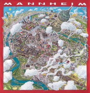Mannheim limitiert u.signierter Druck auf Alu-Dibond 100 Stck. Druck auf Alu-Dibond 103cm x 103cm